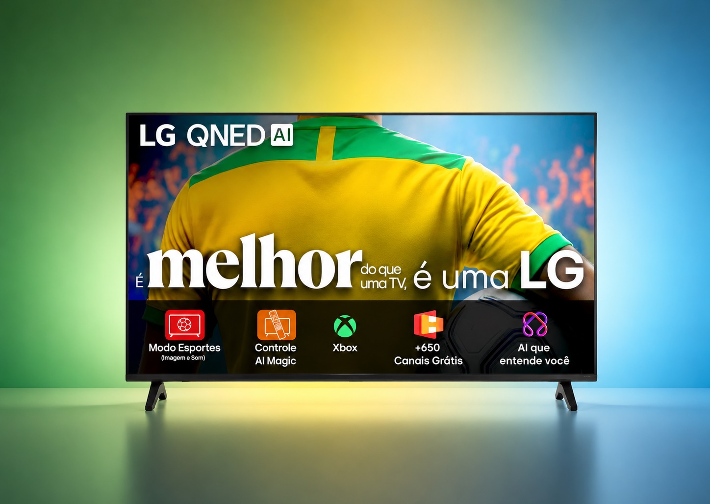 Smart TV LG QNED73 AI 55 polegadas 4K com processador α7 Gen8, WebOS 25 e controle AI Magic