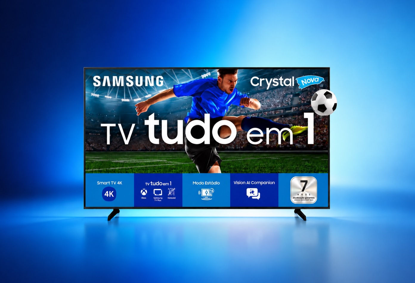 Smart TV Samsung Crystal UHD U8100F 55 polegadas 4K com Processador Crystal 4K, One UI Tizen e Gaming Hub